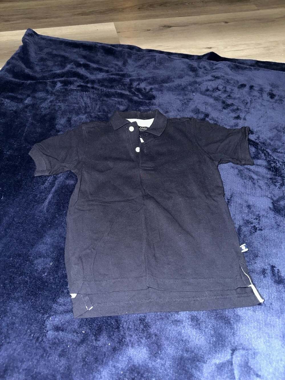 E-Land Polo Shirt Size 5 Black Cotton Short Sleeve